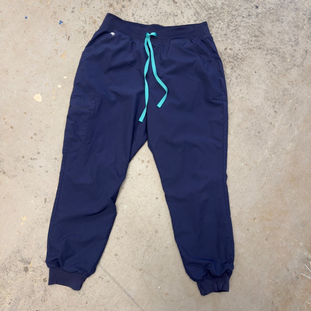 FIGS Technical Collection Navy Blue Scrub Jogger Pants Freex Mesh Lined Womens L